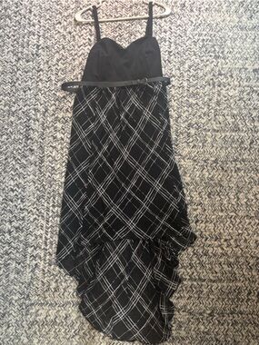 Torrid 2XL Black High Low Formal Classic Plaid Gingham Dress